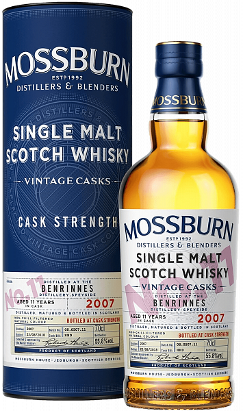Mossburn Vintage Casks No.11 Benrinnes Single Malt Scotch Whisky (gift box), 0.7л