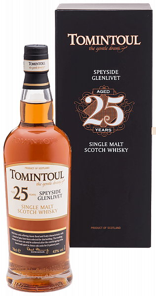 Tomintoul Speyside Glenlivet Single Malt Scotch Whisky 25 YO (gift box), 0.7 л