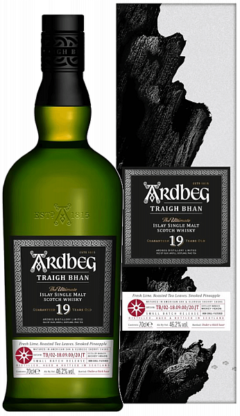 Ardbeg Traigh Bhan 19 Years Old Islay Single Malt Scotch Whisky (gift box), 0.7 л